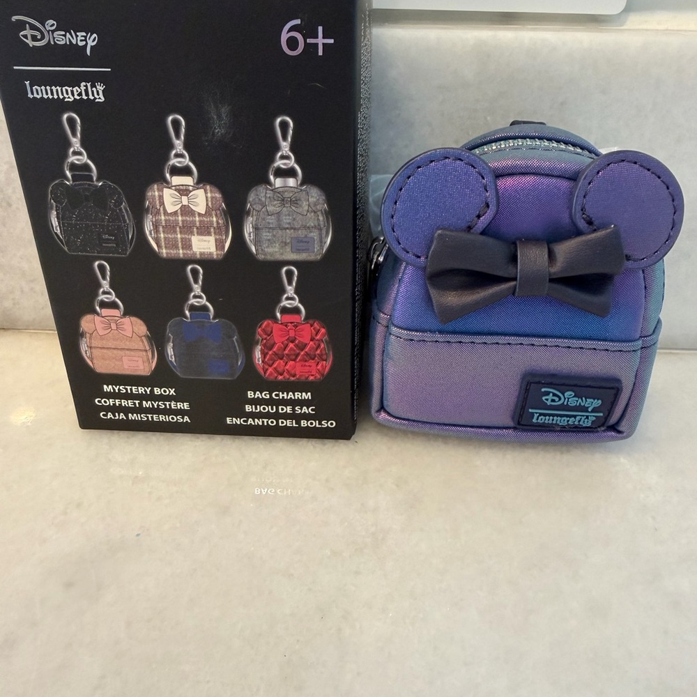 Disney drop shop blind box Loungefly Iridescent Mini Backpack Keychain bag charm